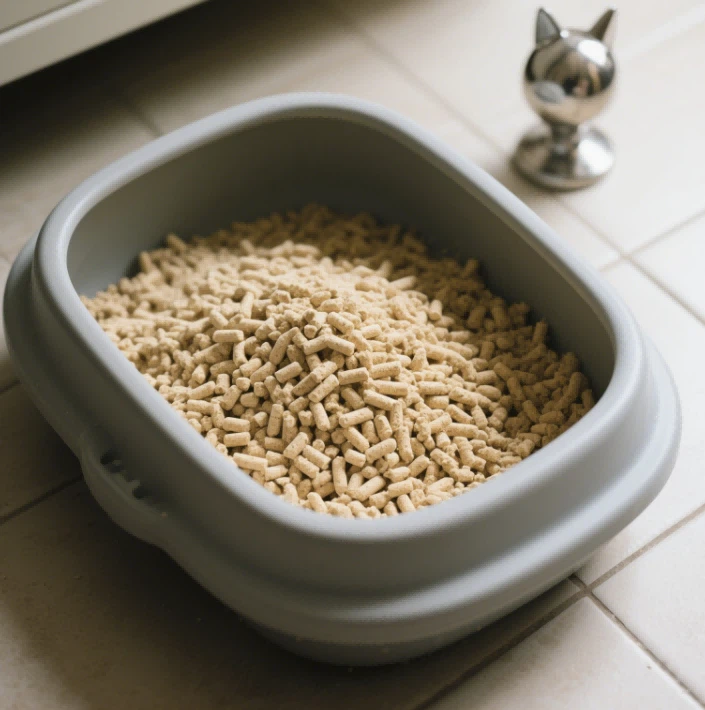 Sampah kucing kayu pinus